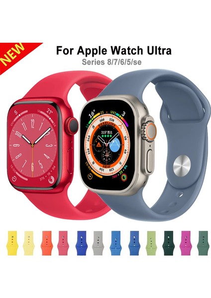 Apple Watch Uyumlu 3 4 5 6 7 8 Se 38MM 40MM 41MM Silikon Kordon Kayış Soft Yapı Yumuşak Klasik Voyoklas