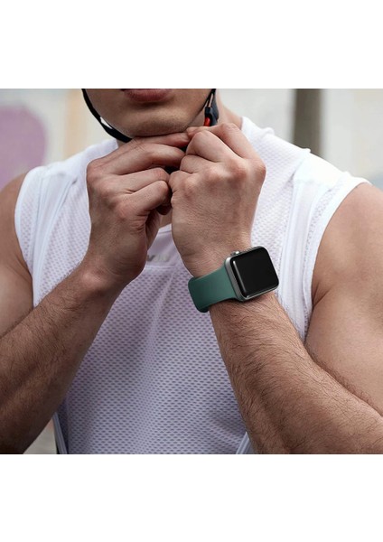 Apple Watch Uyumlu 3 4 5 6 7 8 Se 38MM 40MM 41MM Silikon Kordon Kayış Soft Yapı Yumuşak Klasik Voyoklas