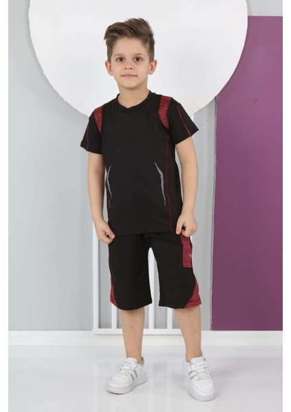 Erkek Çocuk Dalgıç Kumaş Spor Şort Tişört Bermuda Alt-Üst Takım-ET-0001 modelleri
