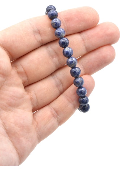 Hakiki Doğal Mavi Safir Taşı Bileklik 7.5 mm