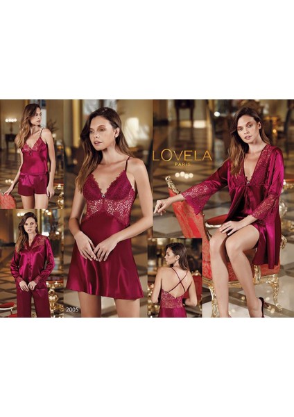 Lowela Paris 2005 Saten Kısa Gecelikli 6 Lı Çeyiz Seti fırsatları