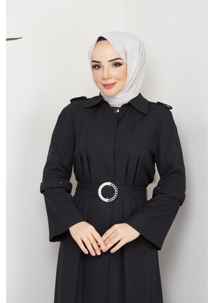 Robadan Genişleyen Göğsü Pileli Spor Ferace Padesü 4685-A modelleri