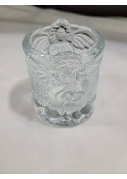 Anglo Canadien Mercantille Melekli Cam Mumluk 6,6cm Evergreen Collection Candleholder