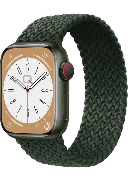 Solo Loop Örgü Kordon, Apple Watch Series SE/11/10/9/8/7/6/5/Ultra Uyumlu 49mm-46mm-45mm-44mm, Small, Sekoya Yeşili