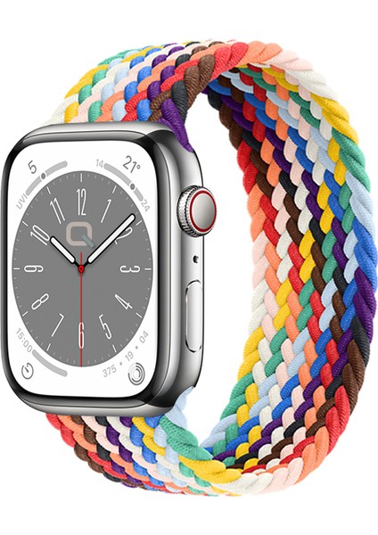 Solo Loop Örgü Kordon, Apple Watch Series SE/10/9/8/7/6/5/4/3/Ultra Uyumlu 49mm-46mm-45mm-44mm-42mm, Small, Pride Edition