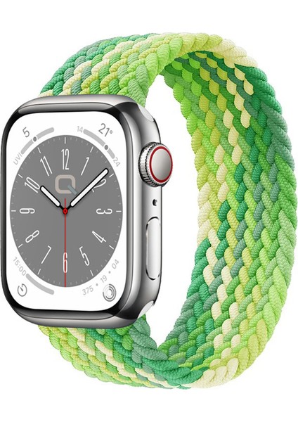 Solo Loop Örgü Kordon, Apple Watch Series SE/11/10/9/8/7/6/5/Ultra Uyumlu 49mm-46mm-45mm-44mm, Small, Lime