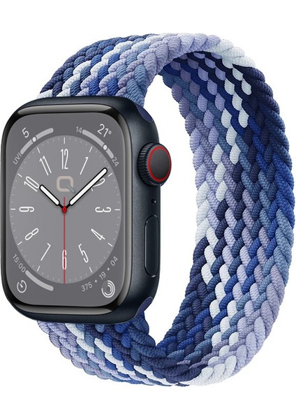 Solo Loop Örgü Kordon, Apple Watch Series SE/10/9/8/7/6/5/4/3/Ultra Uyumlu 49mm-46mm-45mm-44mm-42mm, Small, Yaban Mersini