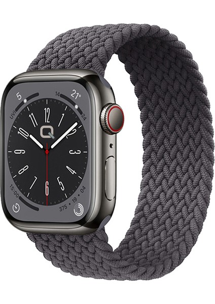 Solo Loop Örgü Kordon, Apple Watch Series SE/10/9/8/7/6/5/4/3/Ultra Uyumlu 49mm-46mm-45mm-44mm-42mm, Small, Duman Grisi