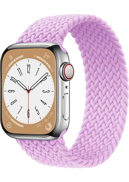 Solo Loop Örgü Kordon, Apple Watch Series SE/11/10/9/8/7/6/5/Ultra Uyumlu 49mm-46mm-45mm-44mm, Small, Lavanta