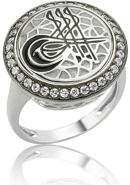 Gümüş Tuğralı Bayan Yüzük