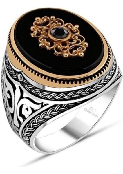 Gümüş Yüzük Oniks Taşlı