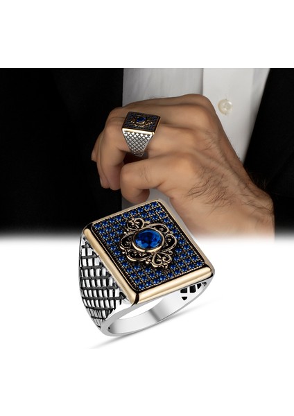 Mikro Zirkon Taşlı 925 Ayar Gümüş Erkek Yüzük fiyatları