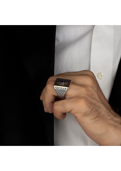 Mikro Zirkon Taşlı 925 Ayar Gümüş Erkek Yüzük modelleri