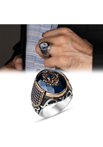 Safir Taşlı 925 Ayar Gümüş Yüzük