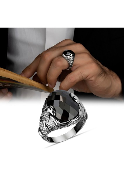Zirkon 925 Ayar Gümüş Erkek Yüzük modelleri