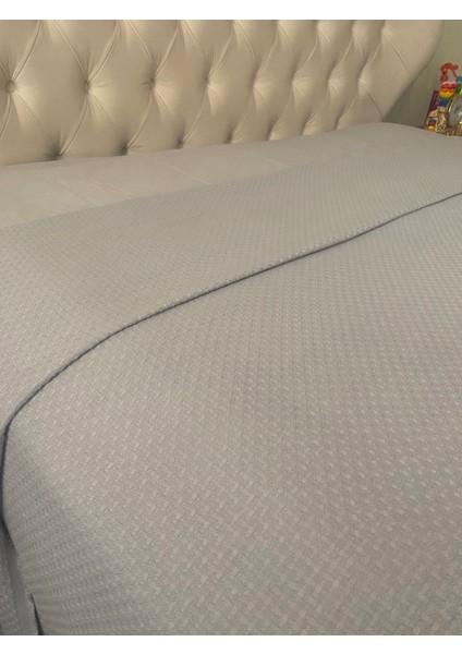 %100 Pamuklu Çift Kişilik Pike Gri 220 x 240CM fiyatları