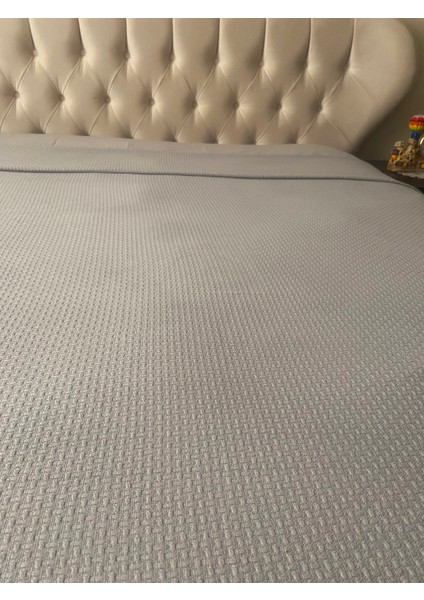 %100 Pamuklu Çift Kişilik Pike Gri 220 x 240CM fırsatları