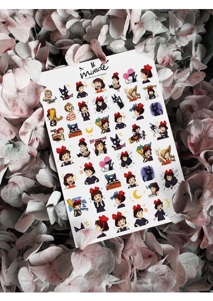Küçük Cadı Kiki Tırnak Dövmesi Tırnak Tattoo Nail Art Tırnak Sticker