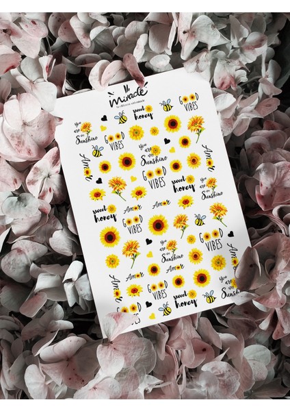 Sunflowers Tırnak Dövmesi Tırnak Tattoo Nail Art Tırnak Sticker