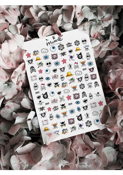 Anime Figürler Tırnak Dövmesi Tırnak Tattoo Nail Art Tırnak Sticker