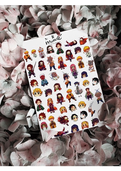 Demon Slayer Figürler Tırnak Dövmesi Tırnak Tattoo Nail Art Tırnak Sticker