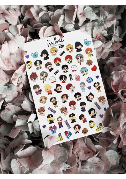 Bts Cartoon Tırnak Dövmesi Tırnak Tattoo Nail Art Tırnak Sticker