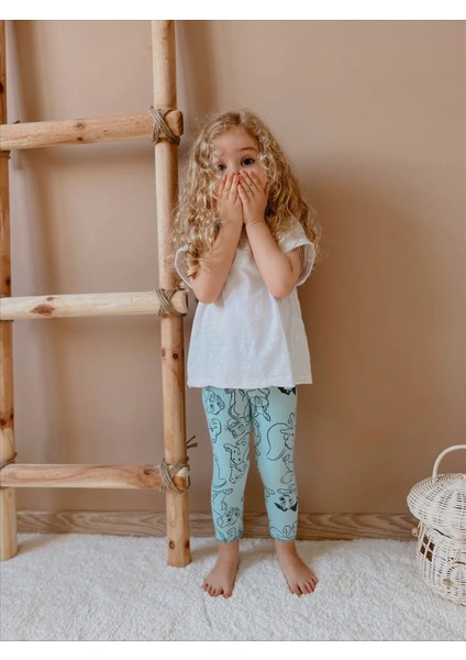 Kız Çocuk Figürlü Pamuklu Mevsimlik Ince Tayt