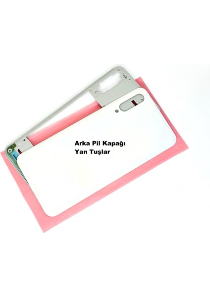 Samsung Galaxy A50S (A507) Full Orj Kasa Arka Pil Batarya Kapağı (Tamir Seti) Beyaz