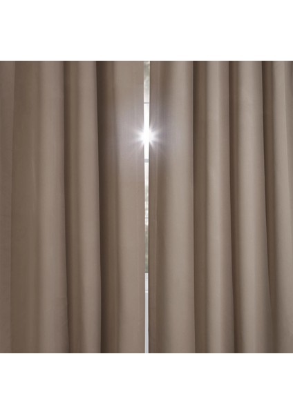 Taç Sütlü Kahve Karartma Blackout Fon Perde, 1/3 Sık Pile, Tek Kanat, 50 x 240 cm