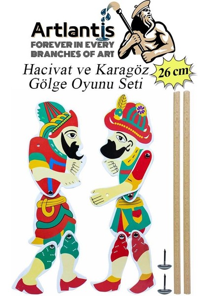 Hacivat ve Karagöz Gölge Oyun Seti 26 cm 1 Paket Karagöz Hacıvat Kukla Oyunu Oyun Seti Okul Sınıf