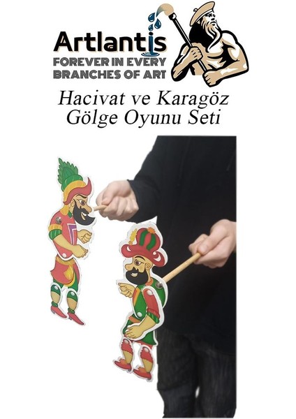 Hacivat ve Karagöz Gölge Oyun Seti 26 cm 1 Paket Karagöz Hacıvat Kukla Oyunu Oyun Seti Okul Sınıf