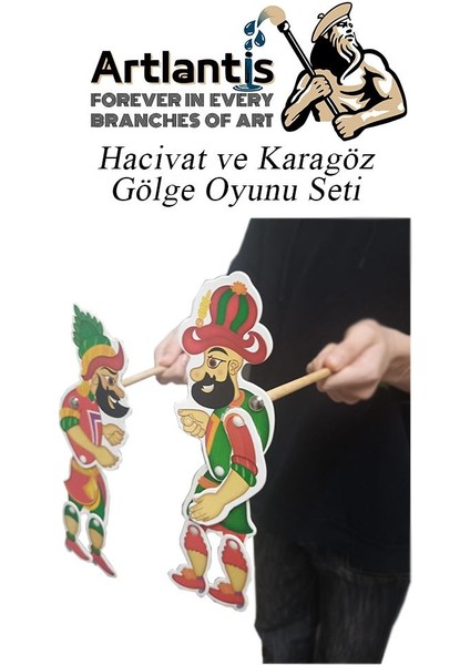 Hacivat ve Karagöz Gölge Oyun Seti 26 cm 1 Paket Karagöz Hacıvat Kukla Oyunu Oyun Seti Okul Sınıf