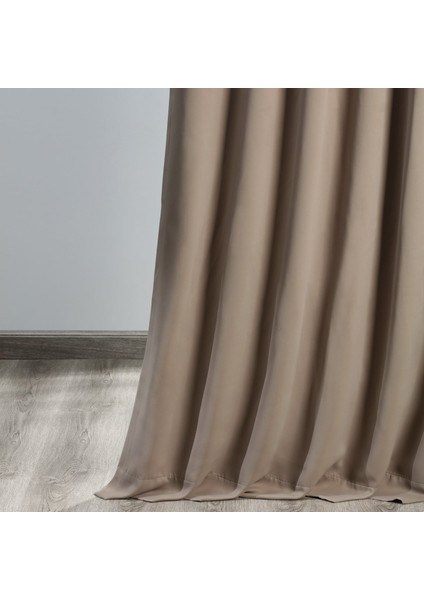 Taç Sütlü Kahve Karartma Blackout Fon Perde, 1/3 Sık Pile, Tek Kanat, 50 x 270 cm modelleri