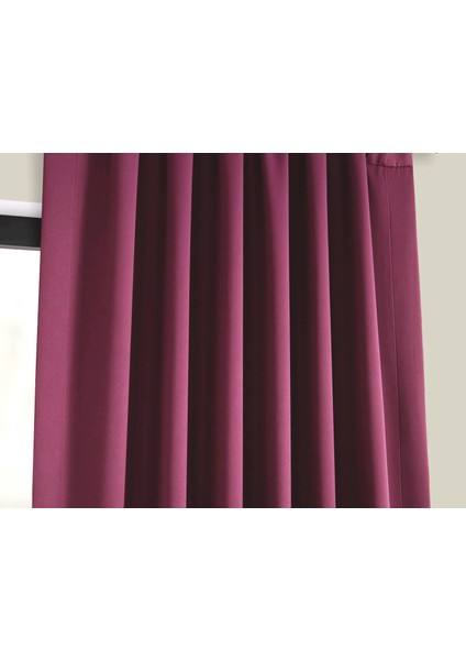 Taç Mürdüm Karartma Blackout Fon Perde, 1/2,5 Normal Pile, Tek Kanat, 50 x 250 cm