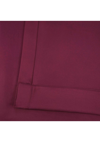Taç Mürdüm Karartma Blackout Fon Perde, 1/2,5 Normal Pile, Tek Kanat, 50 x 250 cm