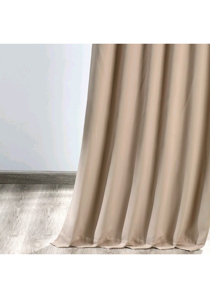 Taç Koyu Taş Karartma Blackout Fon Perde, 1/3 Sık Pile, Tek Kanat, 50 x 260 cm