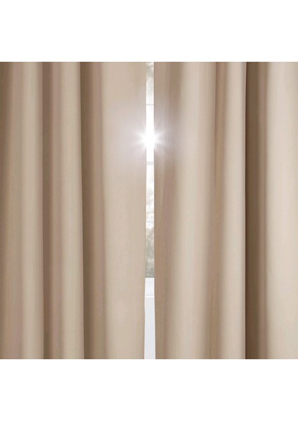 Taç Koyu Taş Karartma Blackout Fon Perde, 1/3 Sık Pile, Tek Kanat, 50 x 260 cm