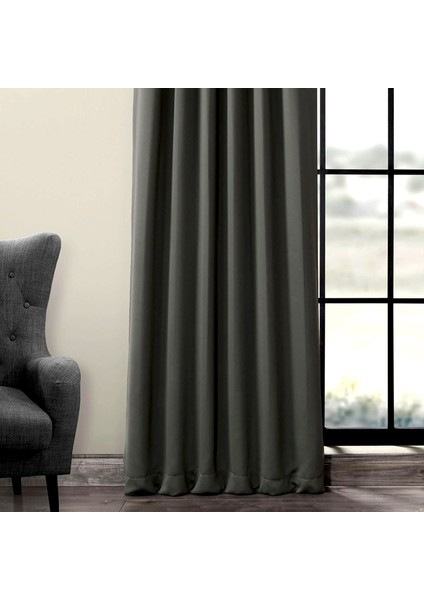 Taç Koyu Gri Karartma Blackout Fon Perde, 1/2 Seyrek Pile, Tek Kanat, 70 x 250 cm fiyatları