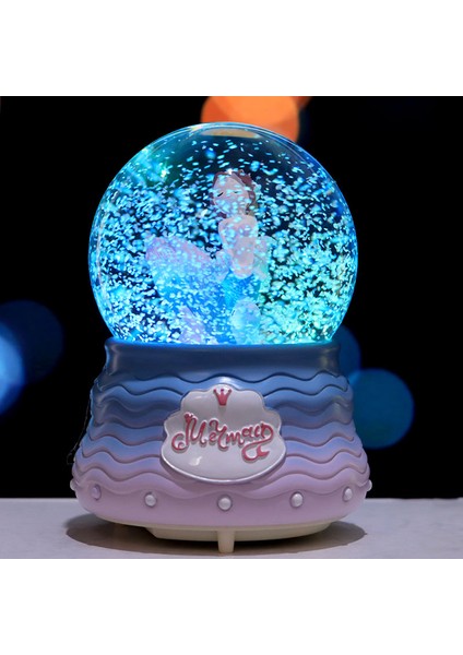Deniz Kızı Temalı Orta Boy Işıklı Kar Küresi ve Müzik Kutusu fiyatları