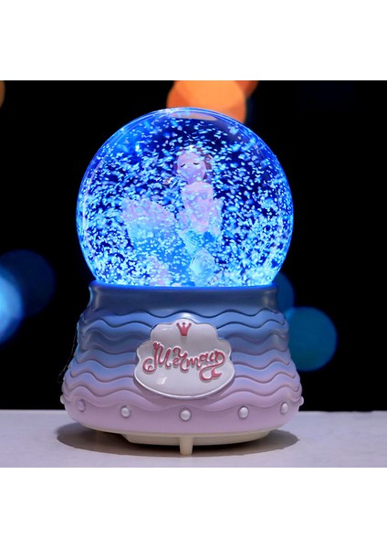 Deniz Kızı Temalı Orta Boy Işıklı Kar Küresi ve Müzik Kutusu fırsatları