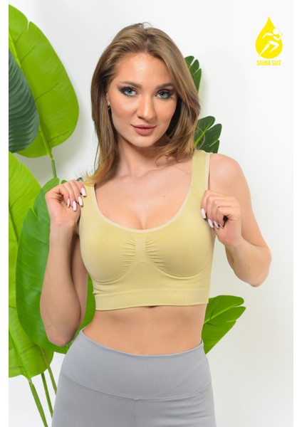 Kadın Kalın Askılı Toparlayıcı Seamless Dikişsiz Örme Korse Büstiyer