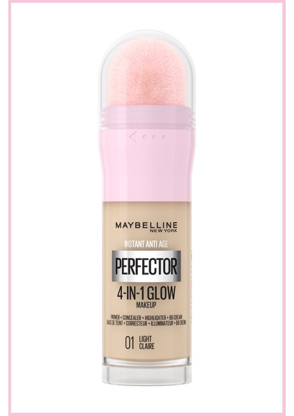 Instant Perfector Glow Fondöten- 01 Light + Lifter Gloss Dudak Parlatıcısı - 009 Topaz Seti