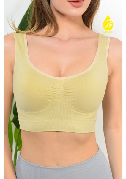 Kadın Kalın Askılı Toparlayıcı Seamless Dikişsiz Örme Korse Büstiyer