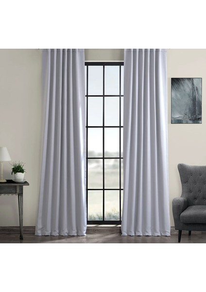 Taç Açık Gri Karartma Blackout Fon Perde, 1/2 Seyrek Pile, Tek Kanat, 90 x 240 cm