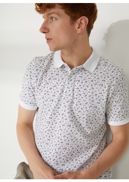 Polo Yaka Beyaz Erkek T-Shirt 232 Lcm 242036 Newbernard Beyaz