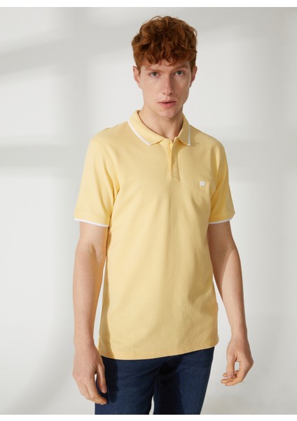 Polo Yaka Sarı Erkek T-Shirt W7BHK4XCU_POLO Yaka T-Shirt fırsatları