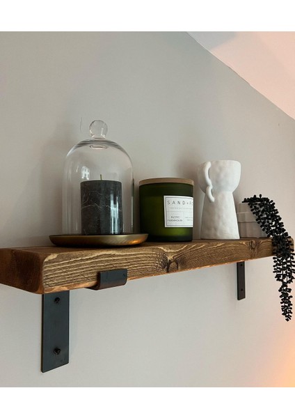 19X60 cm Tekli Demir Ayaklı Raf