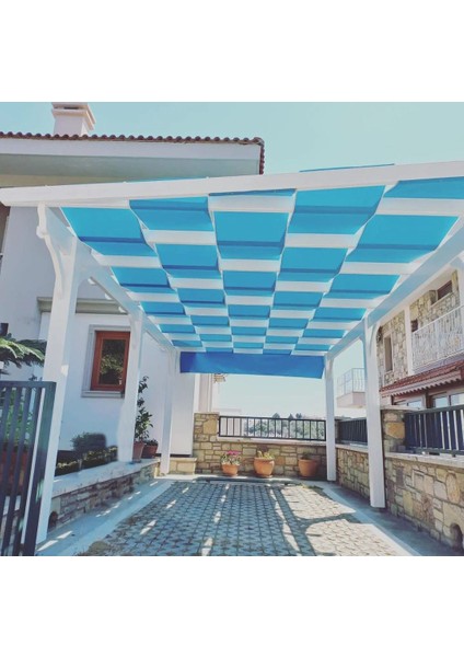 Mavi Su Geçirmez Oxford Kumaş Dekoratif Gölgelik 0.5m x 3m