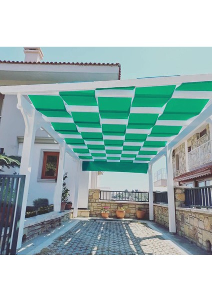 Yeşil Su Geçirmez Oxford Kumaş Dekoratif Gölgelik 0.5m x 4m