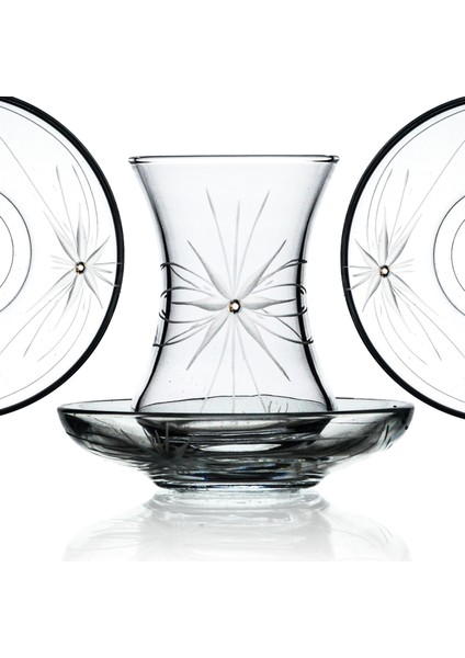 Pudgy 49 Parça 12 Kişilik Bardak Çeyiz Seti Bosna Karaflı Mira Desenli modelleri